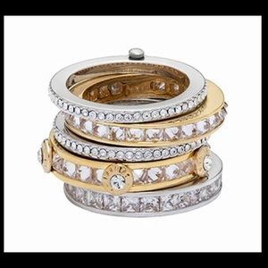 henri bendel Connected Crystal stack ring